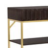 Bran 48 Sofa Console Table Gold Steel Base Brown Wood By Casagear Home BM300727