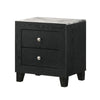 Yoh 23" 2 Drawer Nightstand, Marble Top, Metal Knobs, Black By Casagear Home