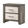 Yaz 25 2 Drawer Nightstand Bar Handles White and Gray By Casagear Home BM300834