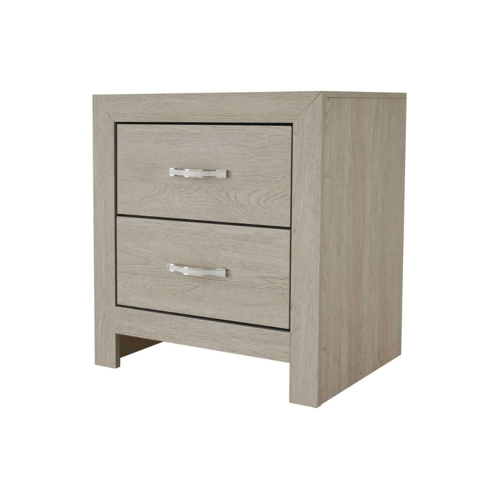 Ancy 24 2 Drawer Nightstand Faux Diamond Inlay Brown By Casagear Home BM300838