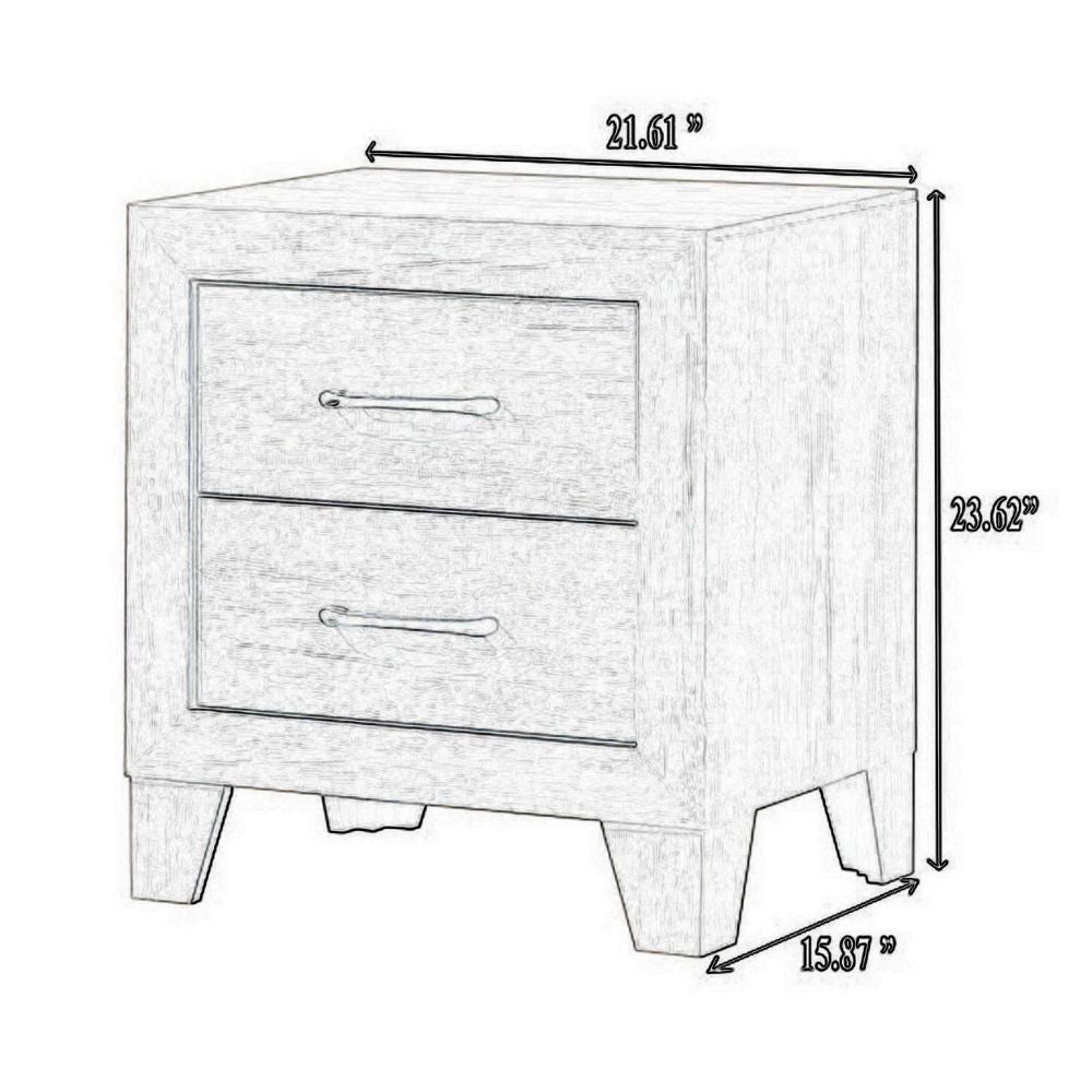 Isha 24 2 Drawer Nightstand Metal Handles Driftwood Gray By Casagear Home BM300842