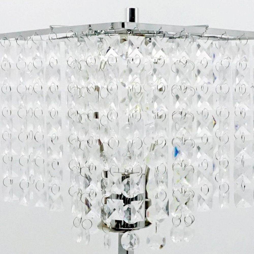 20 Table Lamp Hanging Crystal Accent Shade Chrome Base By Casagear Home BM300850