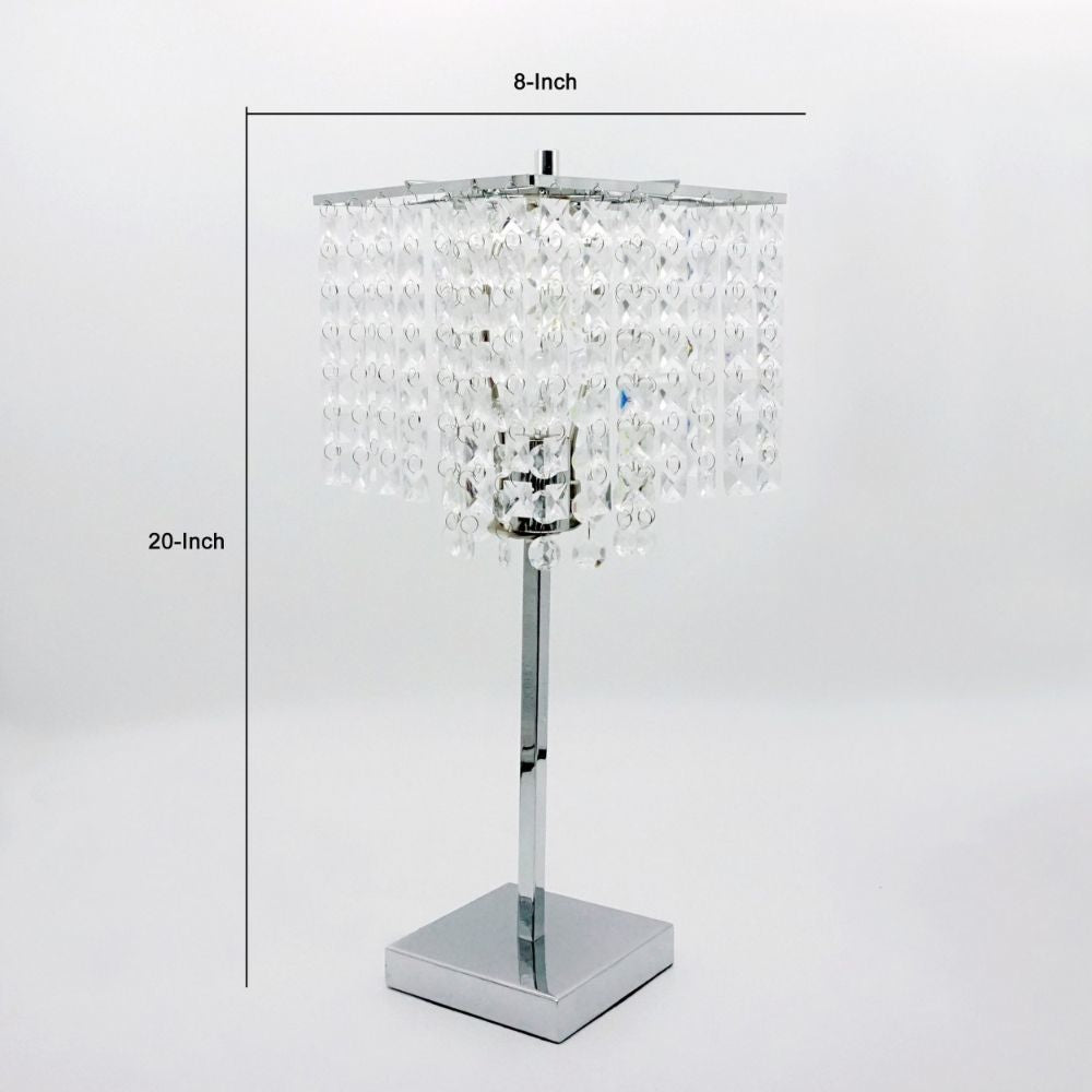 20 Table Lamp Hanging Crystal Accent Shade Chrome Base By Casagear Home BM300850