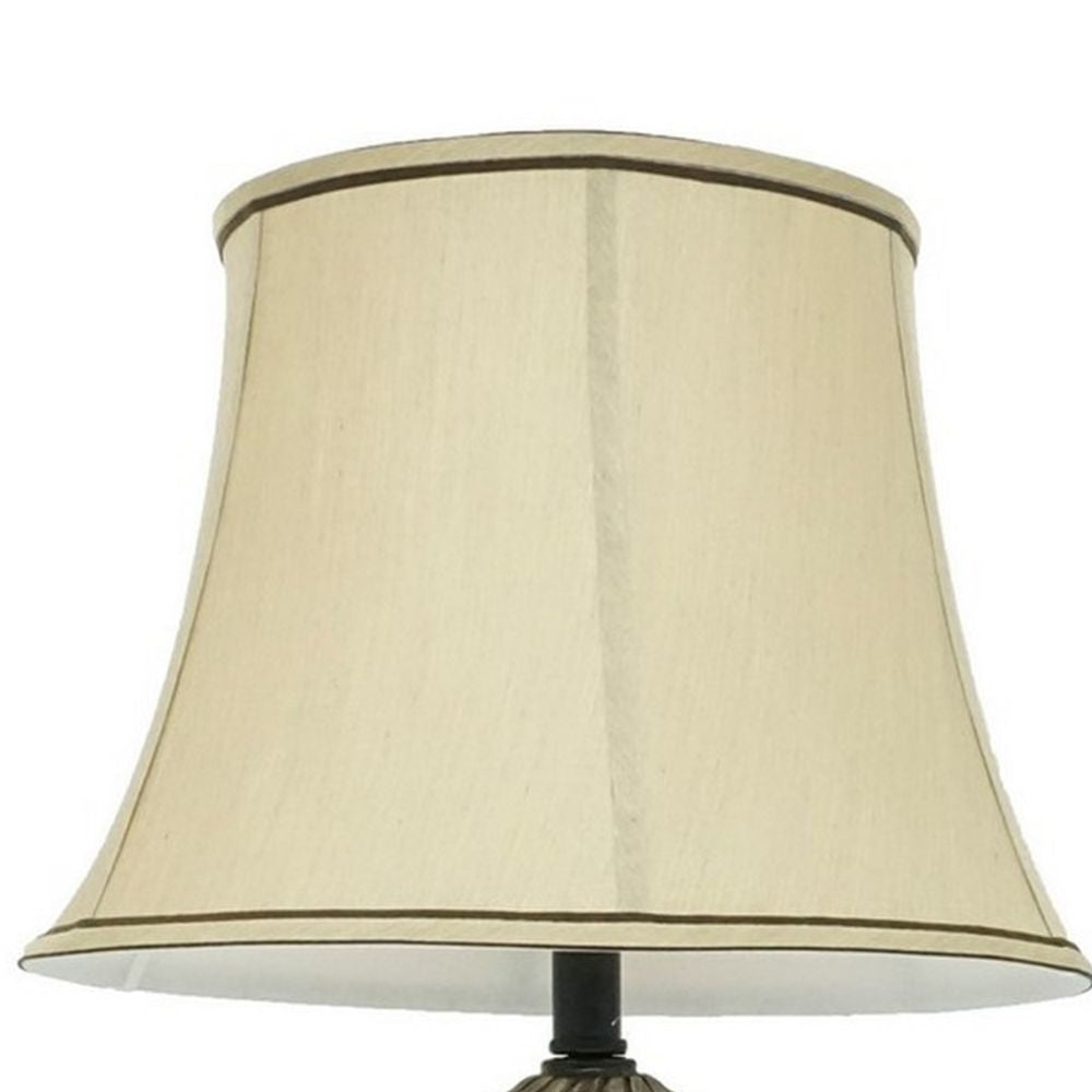 29 Table Lamp Traditional Beige Fabric Shade Plinth Base By Casagear Home BM300856