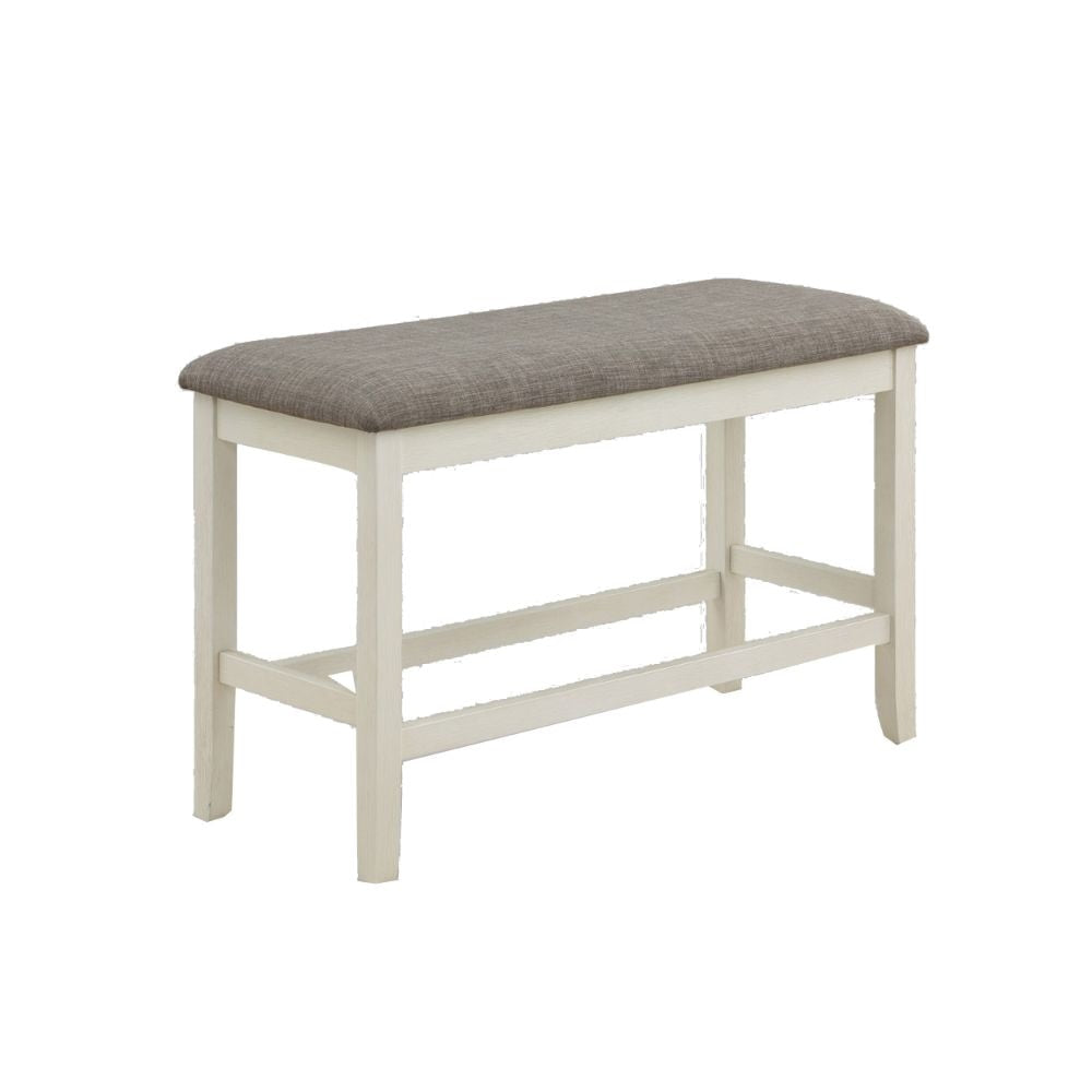 Mon 40" Counter Height Dining Bench, Padded Seat, Chalk Gray By Casagear Home