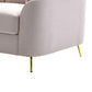 Jace 60 Loveseat Beige Polyester Gold Metal Legs By Casagear Home BM300915