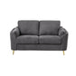 Jace 60 Loveseat Dark Gray Polyester Gold Metal Legs By Casagear Home BM300918