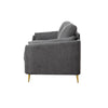 Jace 60 Loveseat Dark Gray Polyester Gold Metal Legs By Casagear Home BM300918