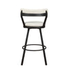 31 Swivel Bar Stool White Faux Leather Metal Set of 2 By Casagear Home BM300985