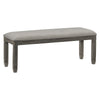 Rome 48" Bench, Gray Fabric, Padded Seat, Antique Gray Wood By Casagear Home