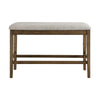 Carl 39 Counter Bench Gray Fabric Seat Light Oak Wood By Casagear Home BM301005