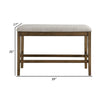 Carl 39 Counter Bench Gray Fabric Seat Light Oak Wood By Casagear Home BM301005