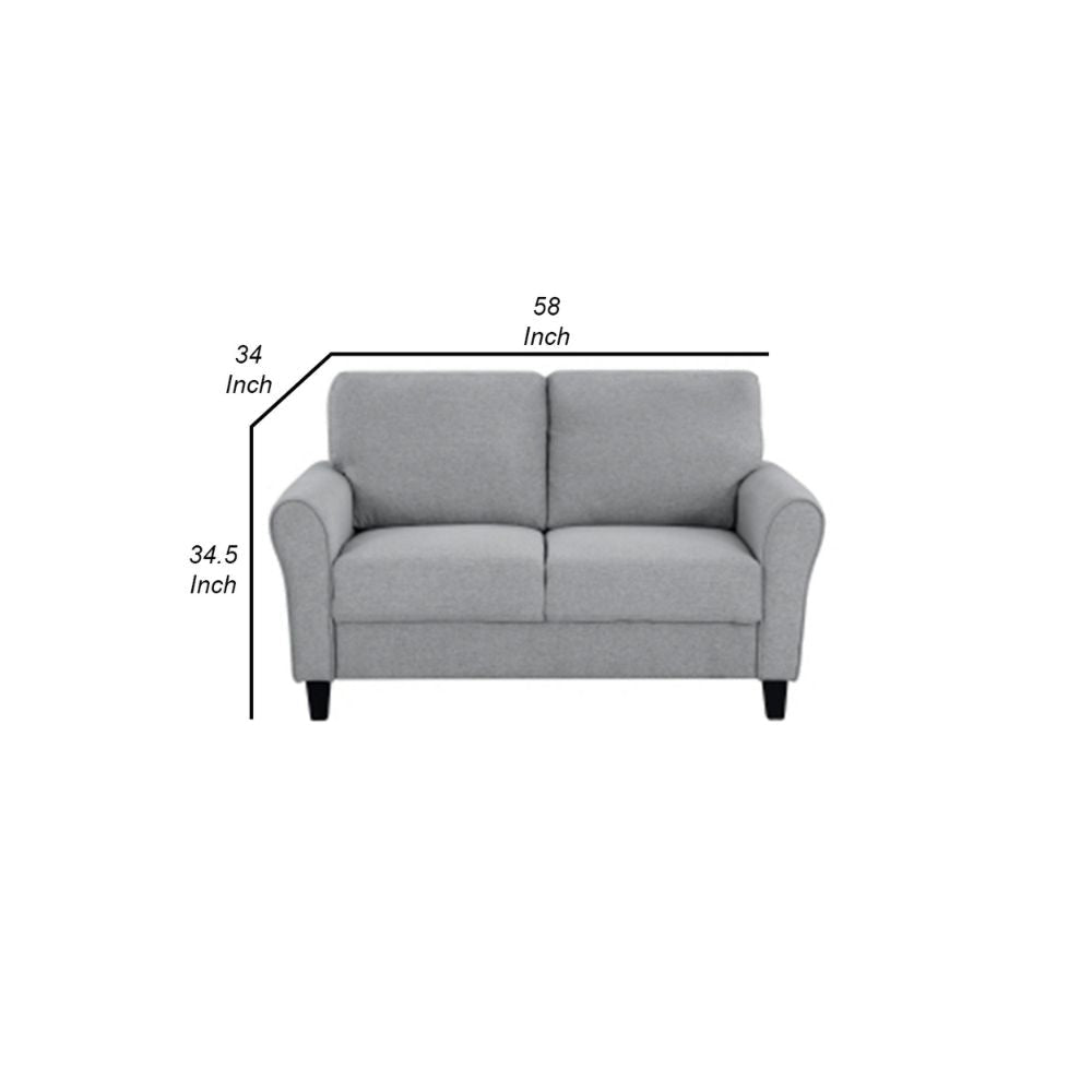 Engi 58 Loveseat Gray Polyester Attached Back Cushion By Casagear Home BM301036