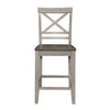 Brian 23 Counter Chair Crossbuck Backrest Gray Brown By Casagear Home BM301056