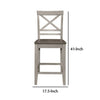 Brian 23 Counter Chair Crossbuck Backrest Gray Brown By Casagear Home BM301056