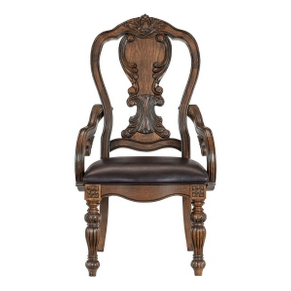 Devi 20 Armchair Queen Anne Backrest Rustic Brown By Casagear Home BM301063