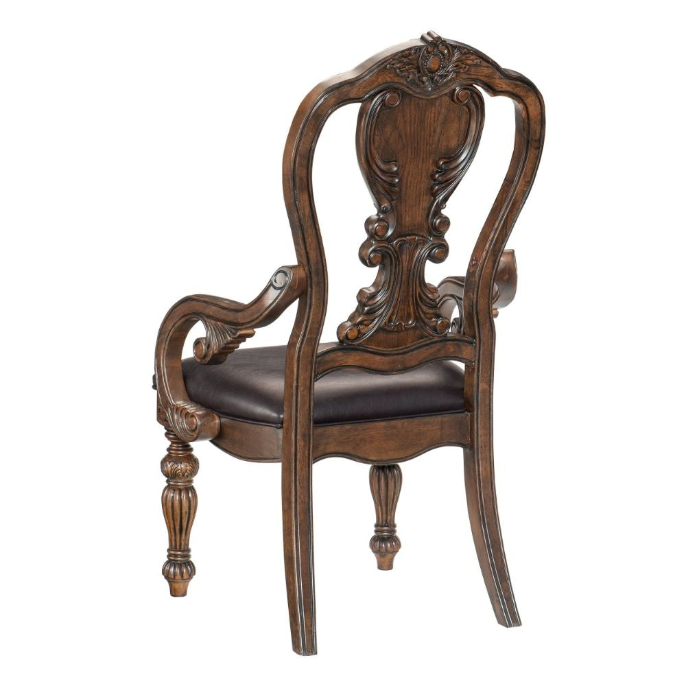 Devi 20 Armchair Queen Anne Backrest Rustic Brown By Casagear Home BM301063