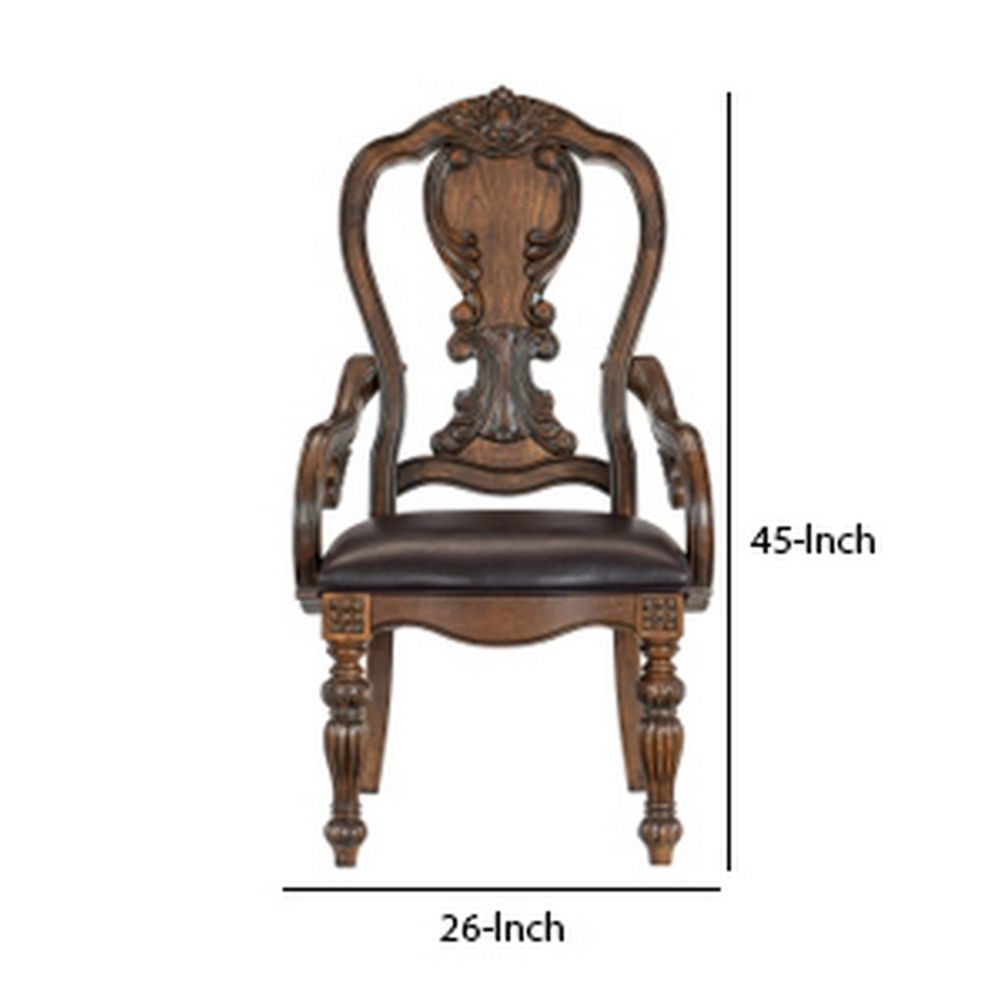 Devi 20 Armchair Queen Anne Backrest Rustic Brown By Casagear Home BM301063