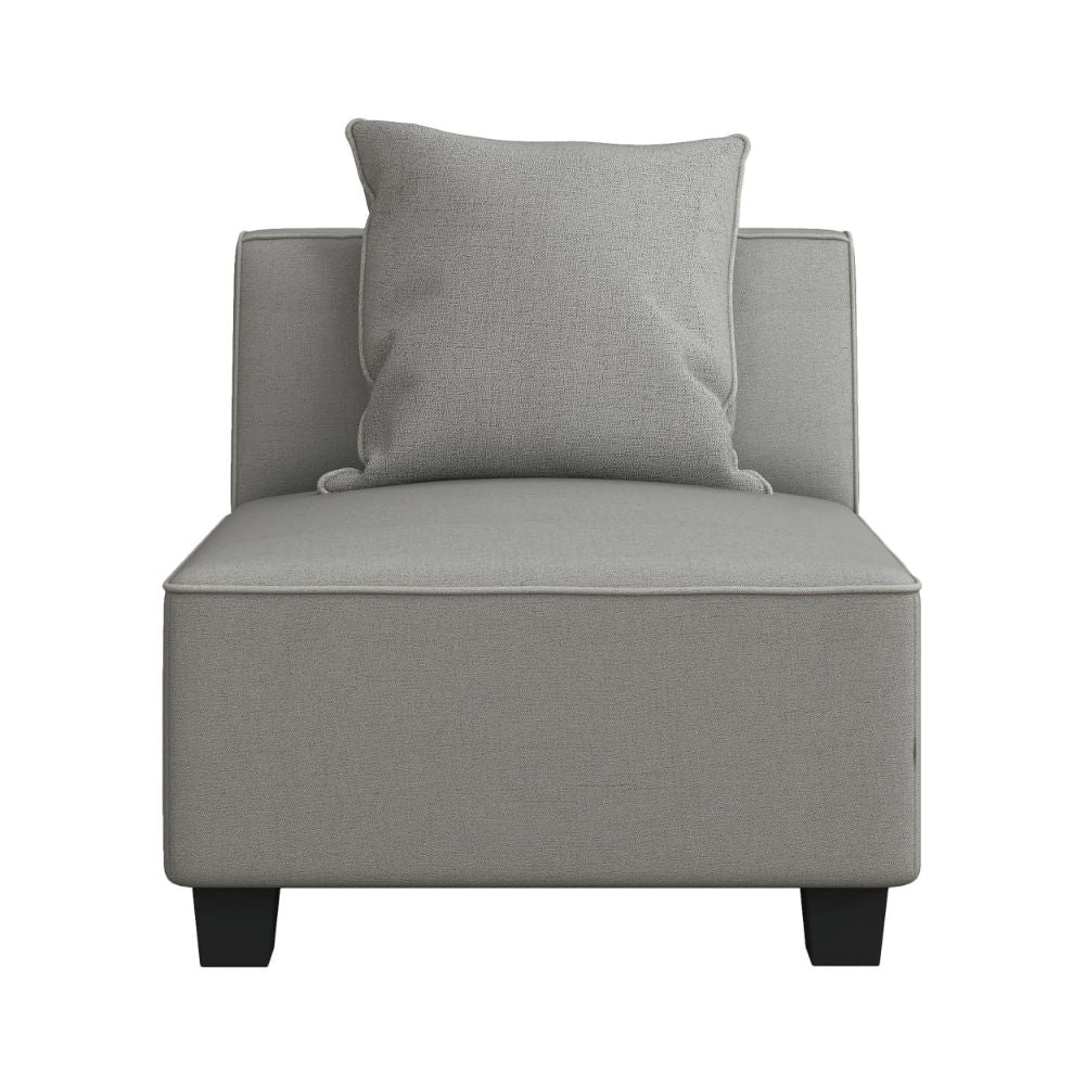 Jake 34 Armless Chair Gray Polyester Tapered Wooden Feet By Casagear Home BM301140