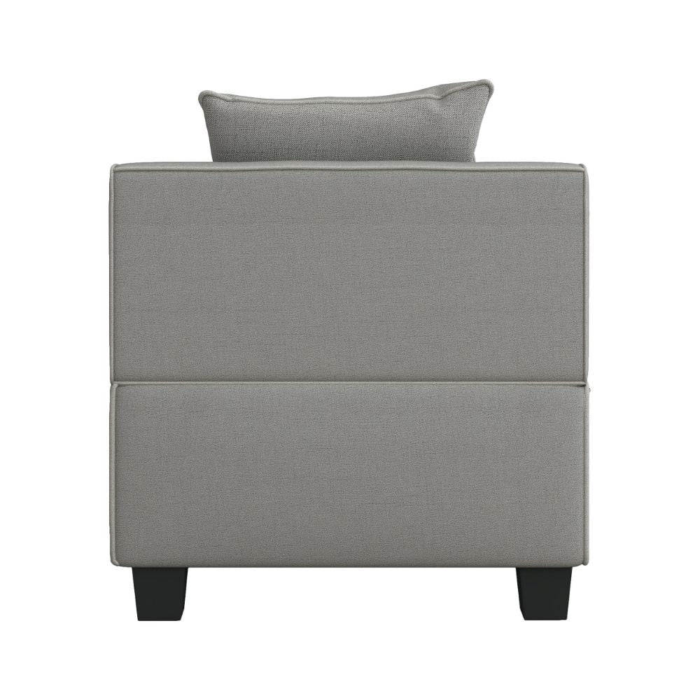 Jake 34 Armless Chair Gray Polyester Tapered Wooden Feet By Casagear Home BM301140