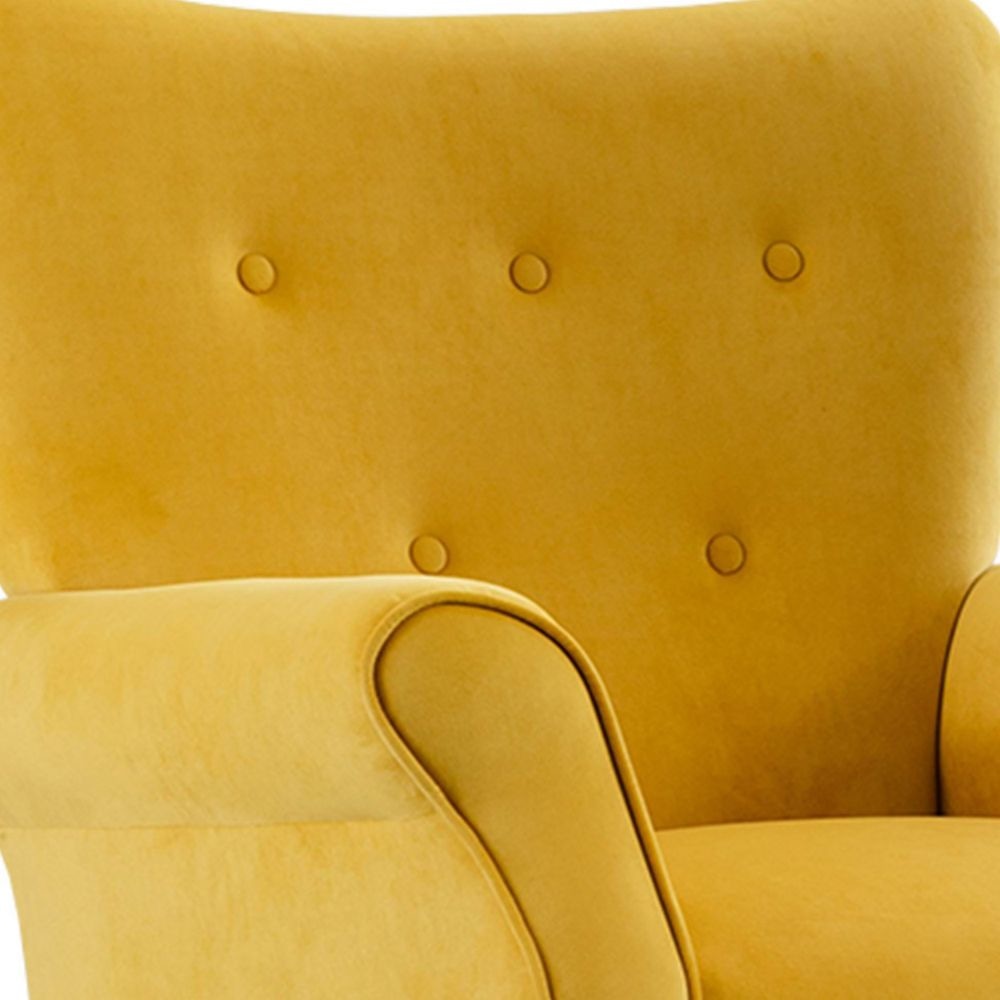 Cilic 32 Accent Chair Tufted Backrest Yellow Fabric By Casagear Home BM301177