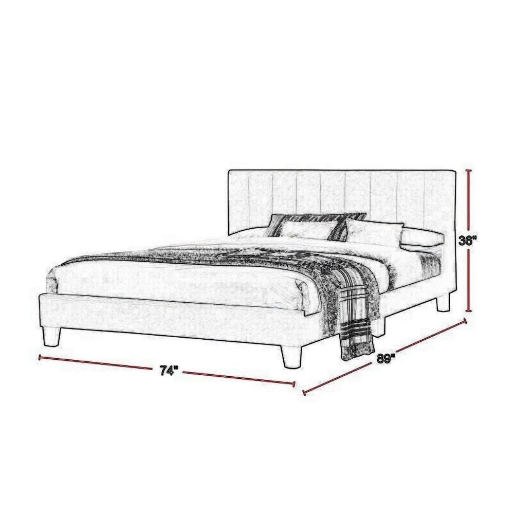 Eve California King Bed Channel Tufted Charcoal Upholstery By Casagear Home BM301433