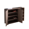 47 Inch Double Door Cabinet Console with 4 Open Shelves Dark Taupe Brown By Casagear Home BM301559