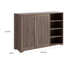 47 Inch Double Door Cabinet Console with 4 Open Shelves Dark Taupe Brown By Casagear Home BM301559