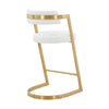 26 Counter Stool Gold Cantilever Base White Vegan Leather By Casagear Home BM301817