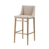 Cid Kenn 31 Bar Stool Set of 2 Beige Fabric Brass By Casagear Home BM301861