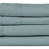 Edra 4 Piece Microfiber King Sheet Set with Lace Teal Gray By Casagear Home BM301871