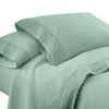 Edra 4 Piece Microfiber Queen Sheet Set with Lace Sea Green By Casagear Home BM301875