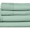 Edra 4 Piece Microfiber Queen Sheet Set with Lace Sea Green By Casagear Home BM301875