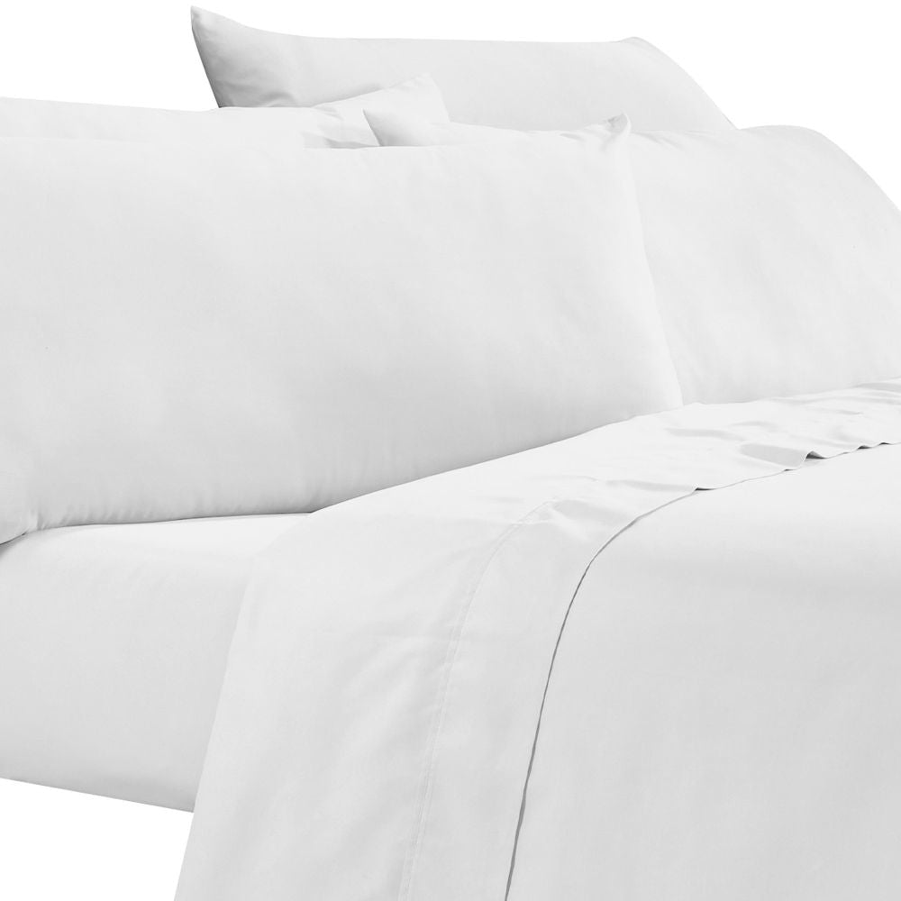 Myla 4 Piece Full Sheet Set Stitched White Microfiber By Casagear Home BM301889