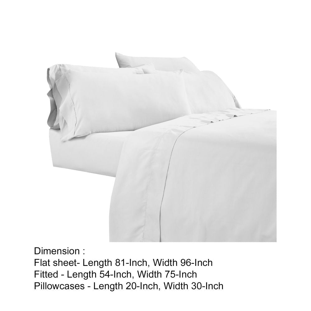 Myla 4 Piece Full Sheet Set Stitched White Microfiber By Casagear Home BM301889