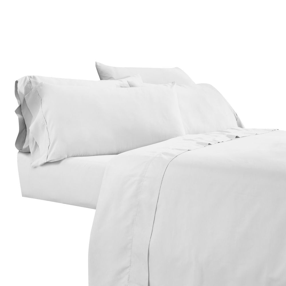 Myla 4 Piece Queen Sheet Set, Stitched, White Microfiber By Casagear Home