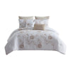 Miki 8 Piece King Comforter Set Embroidery White Beige By Casagear Home BM301918