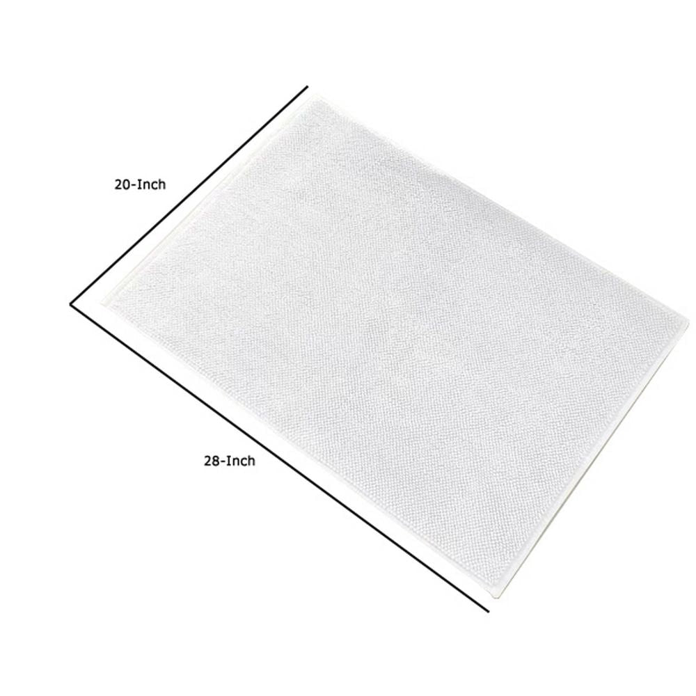 28 Inch Modern Reversible Bath Rug Turkish Cotton White By Casagear Home BM301920