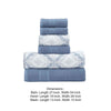 Oya 6 Piece Cotton Towel Set Quatrefoil Stitch White Blue By Casagear Home BM301930