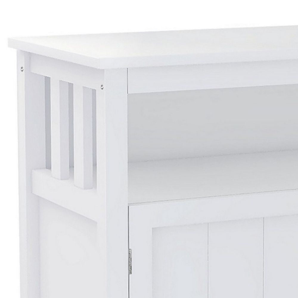 Zoh 40 Double Door Sideboard Console Cabinet Shelf White By Casagear Home BM302003