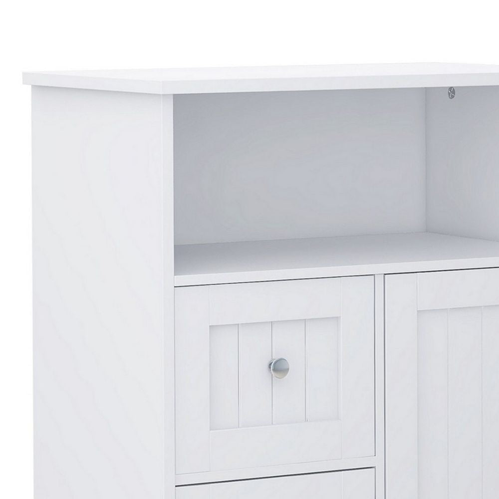 39 Storage Cabinet with 3 Drawers 1 Open Shelf White By Casagear Home BM302018