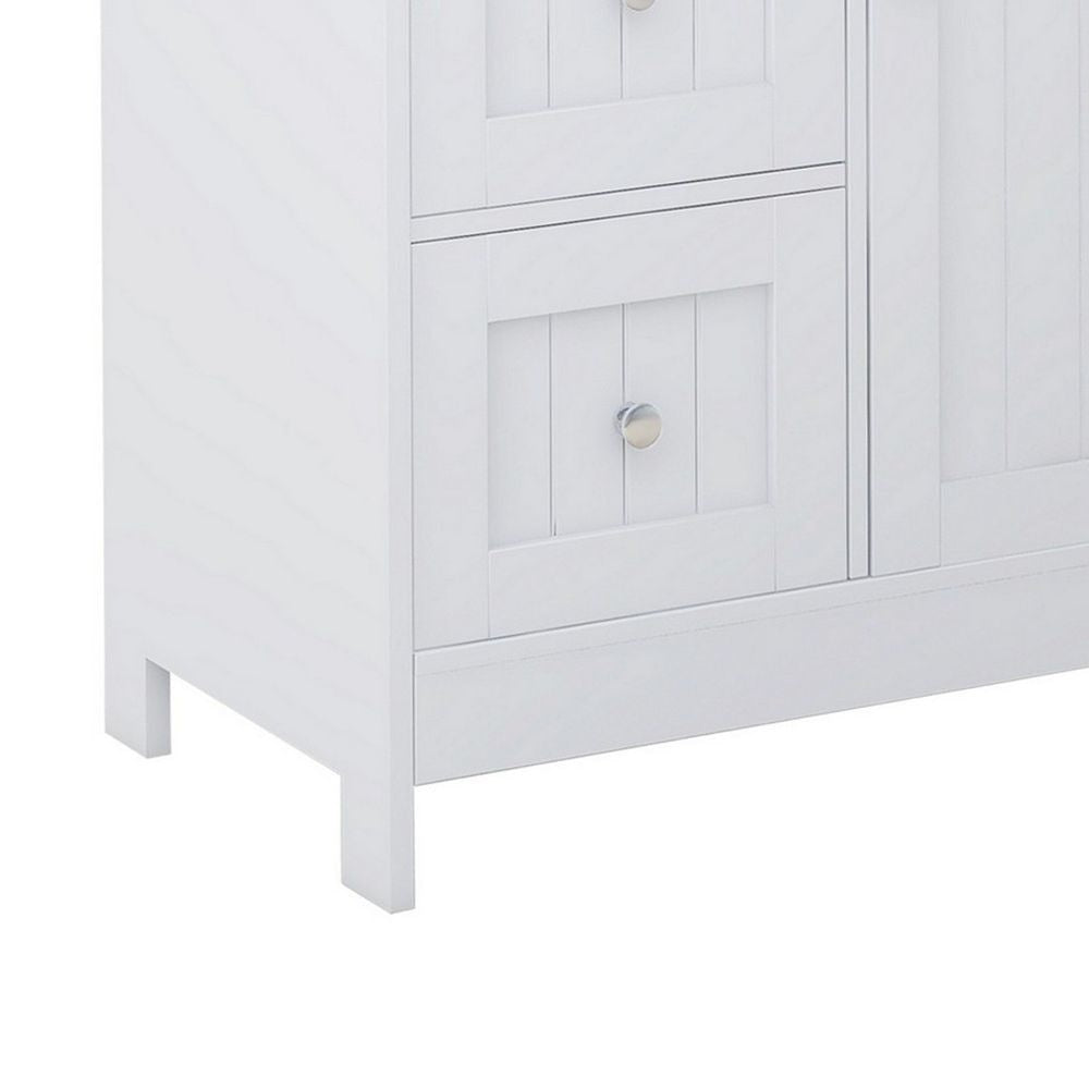 39 Storage Cabinet with 3 Drawers 1 Open Shelf White By Casagear Home BM302018