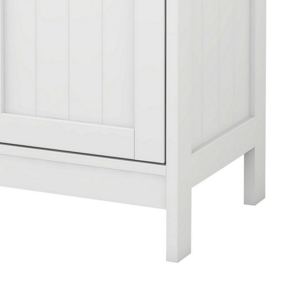 32 Tall Storage Cabinet with 1 Open Shelf Crisp White By Casagear Home BM302019