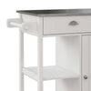 40 Rolling Kitchen Cart Stainless Steel Surface White By Casagear Home BM302022