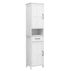 65" Tall Standing Cabinet, Open Shelf, Black Handles, White By Casagear Home