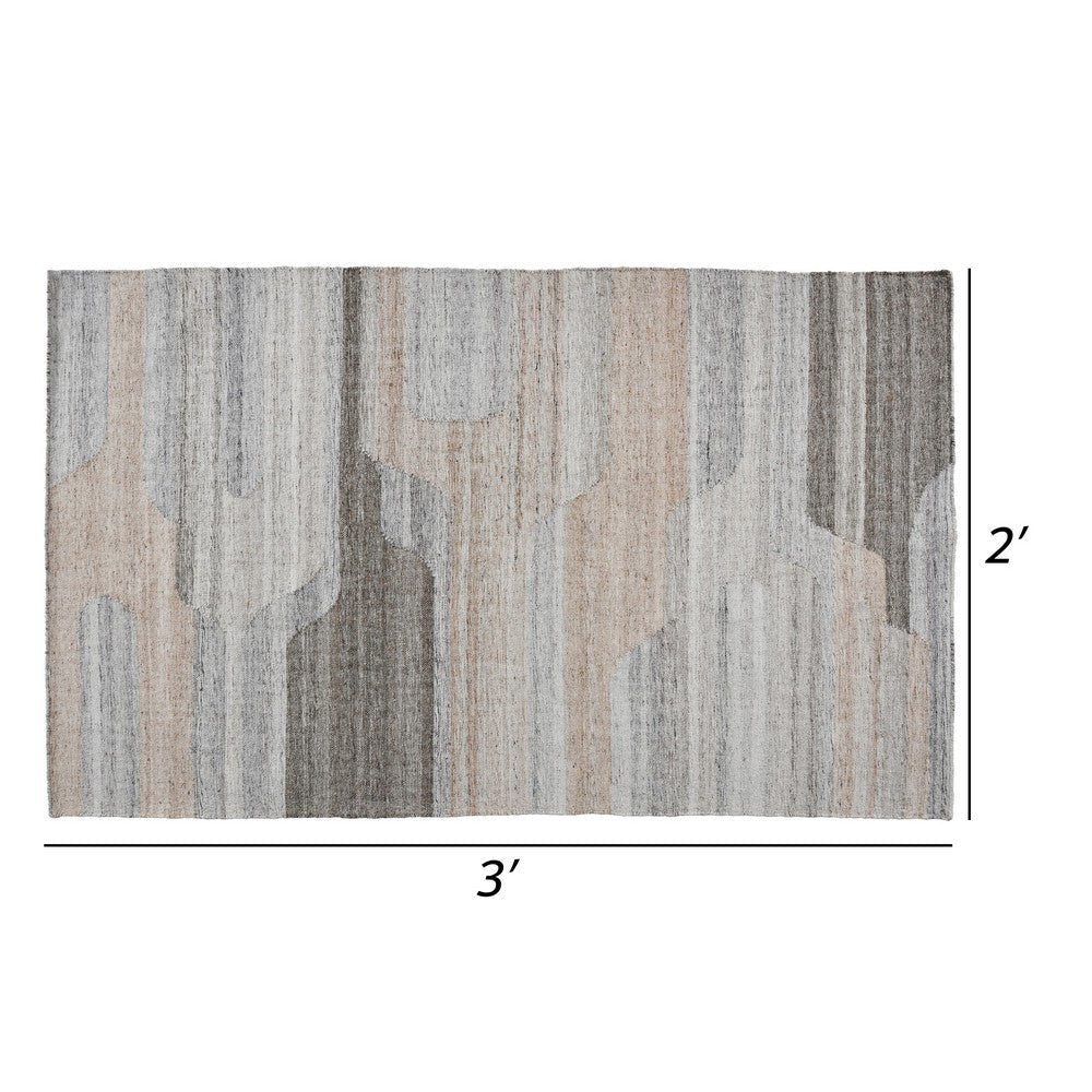 Yuz 2 x 3 Indoor Outdoor Small Area Rug with Beige Gray Abstract Tones By Casagear Home BM302336