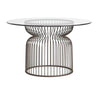 30 Inch Cage Style Dining Table Base, Hollow Cylinder Base, Gray Metal By Casagear Home