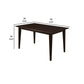 59 Inch Rectangular Dining Table Tapered Legs Dark Cappuccino Brown Wood By Casagear Home BM302437