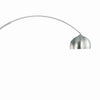 85 Inch Floor Lamp with Arched Body Binary Switch Marble Base Silver By Casagear Home BM302471