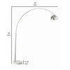 85 Inch Floor Lamp with Arched Body Binary Switch Marble Base Silver By Casagear Home BM302471